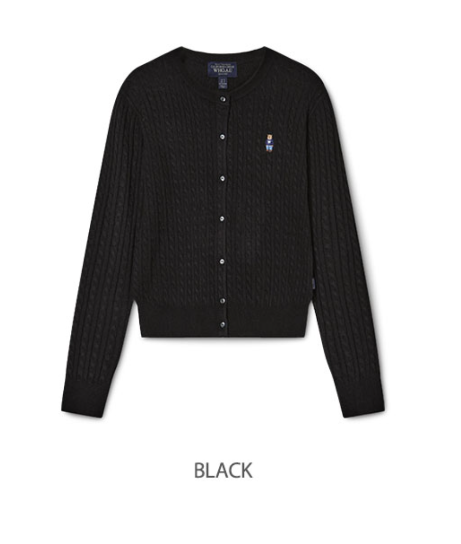 韓國 WhoAU Steve High Gauge Wool Cable Cardigan【WA260】