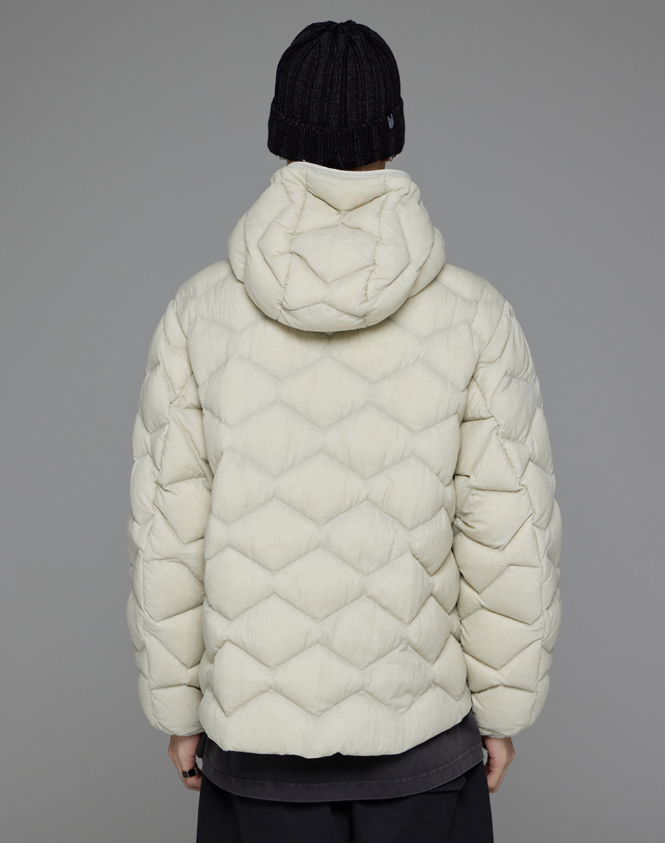 韓國 Lifework Lite Rhombus Quilted Hooded Down Jumper【SC078】