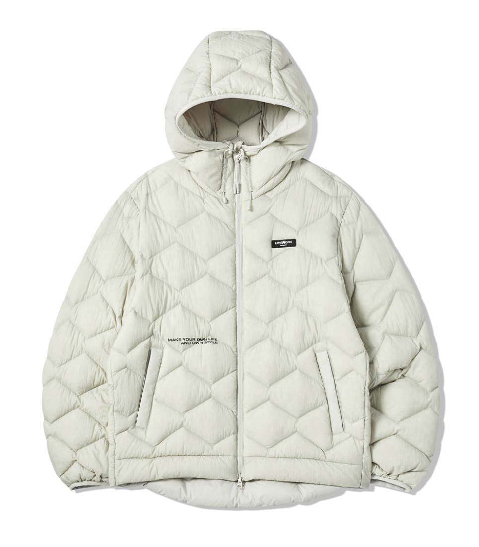 韓國 Lifework Lite Rhombus Quilted Hooded Down Jumper【SC078】
