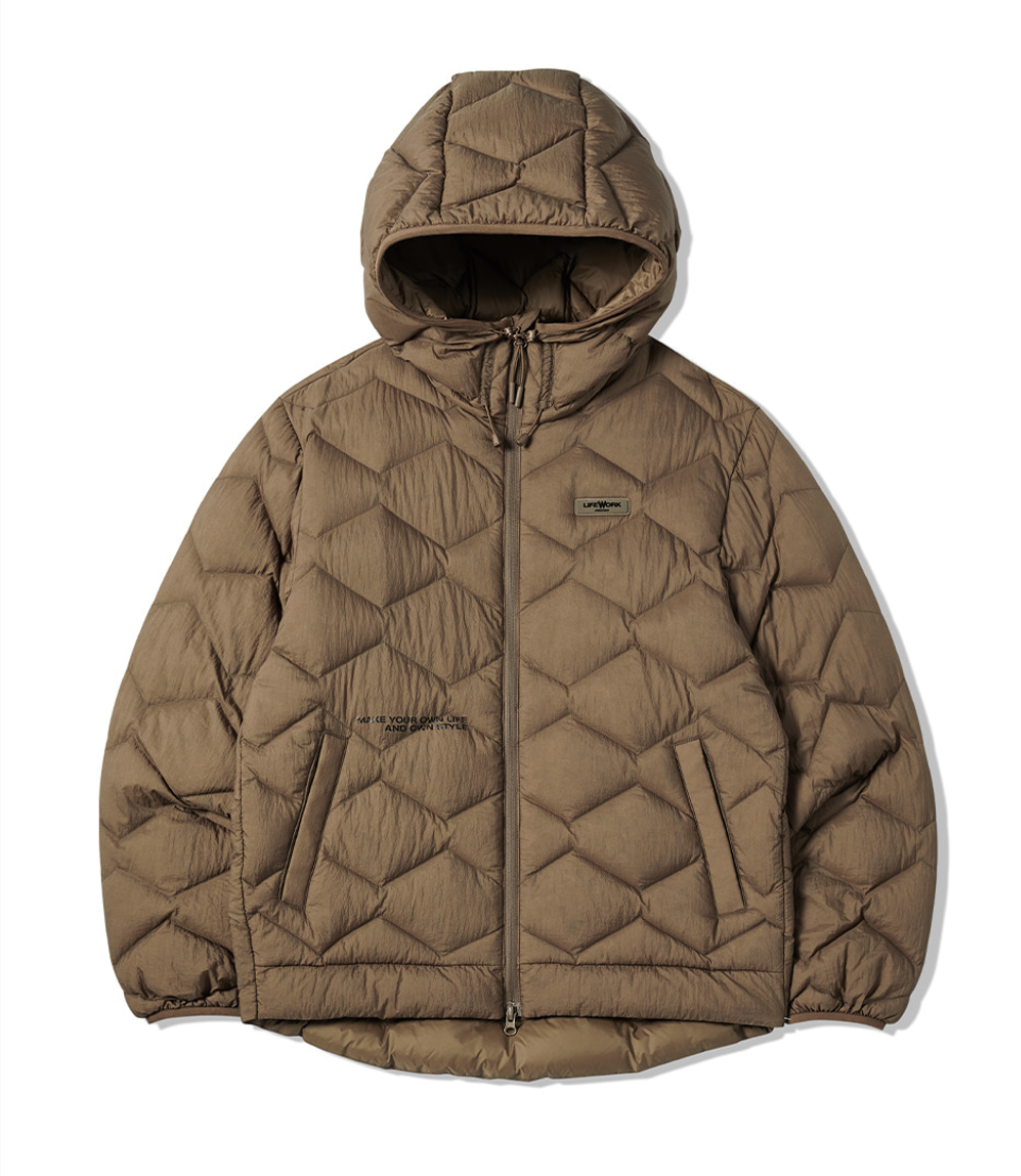 韓國 Lifework Lite Rhombus Quilted Hooded Down Jumper【SC078】