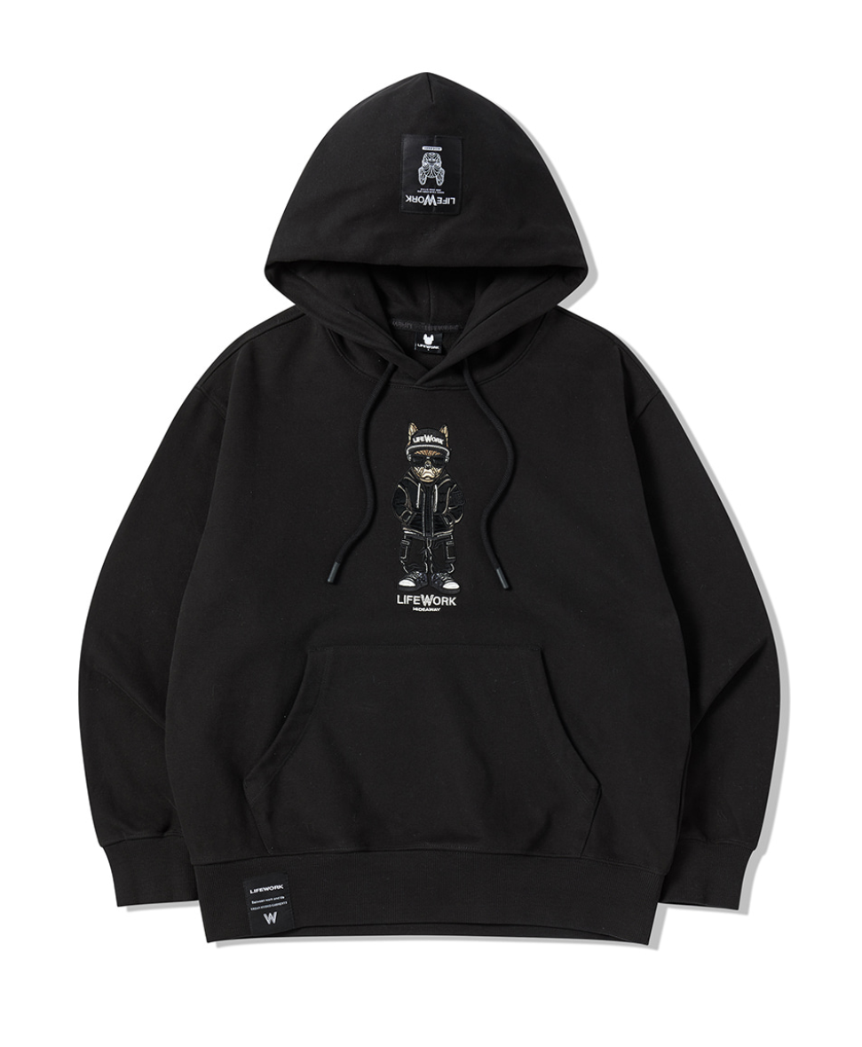 韓國 Lifework Hipdog Applique Hoodie【SC087】