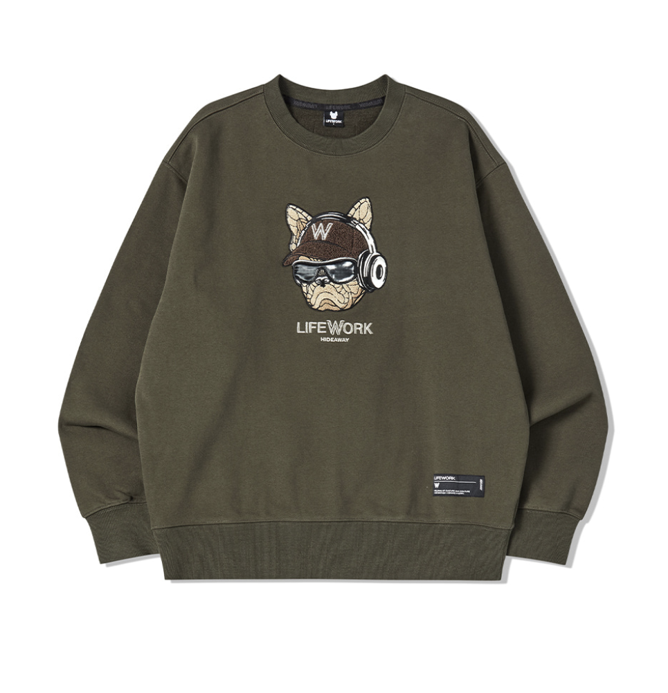 韓國 Lifework Headset Hipdog Fleece Sweatshirt【SC089】