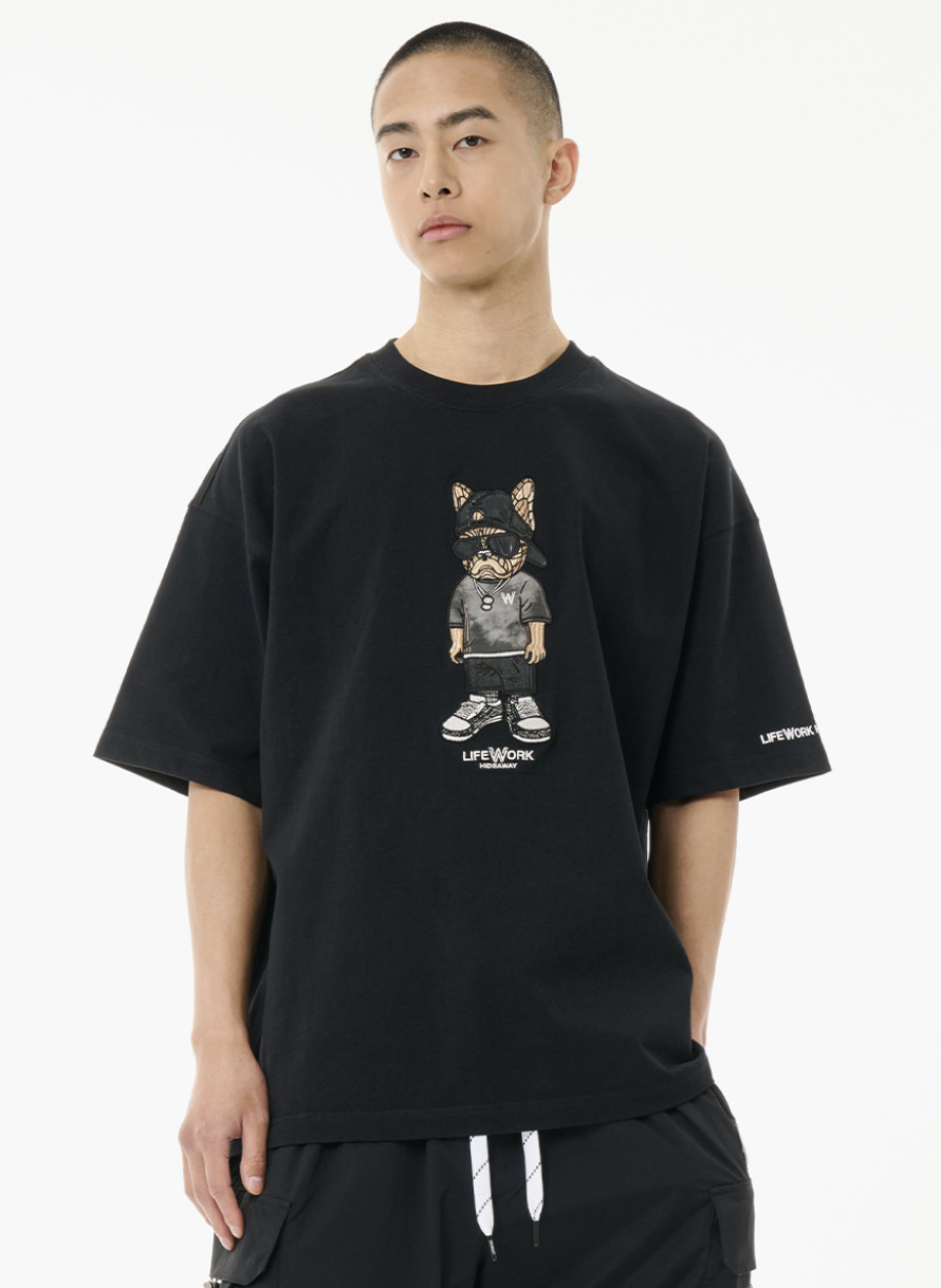 韓國 Lifework Snap Hipdog Short Sleeve T-Shirt【SC100】