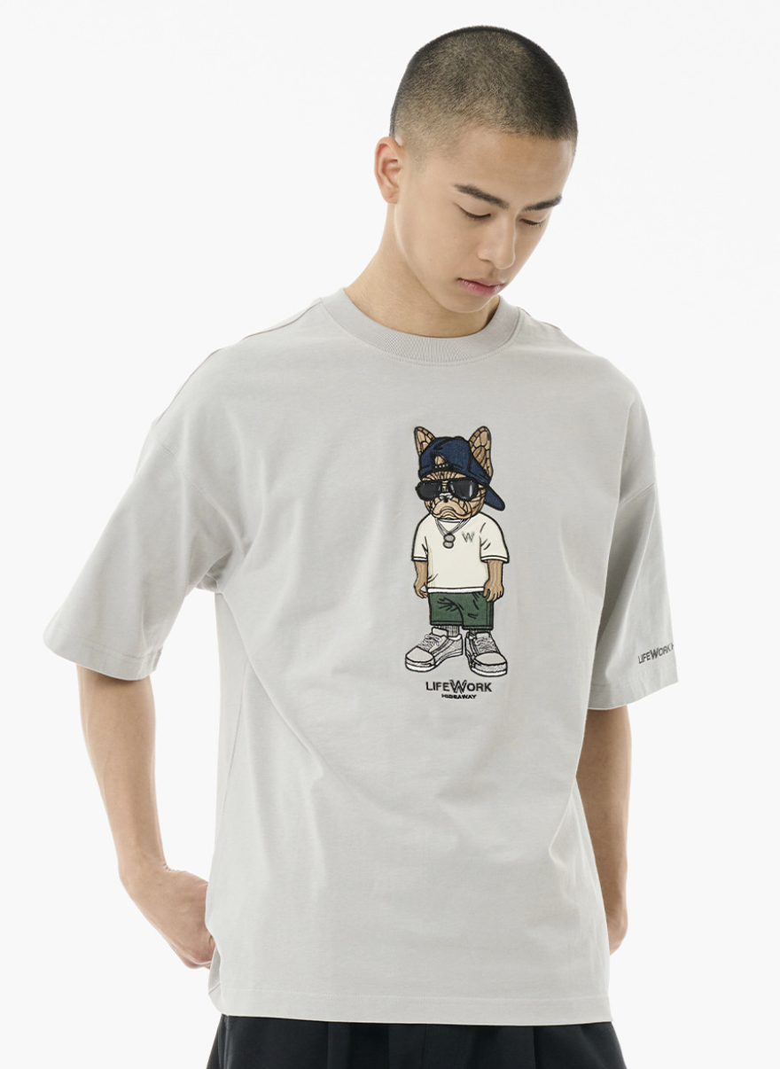 韓國 Lifework Snap Hipdog Short Sleeve T-Shirt【SC100】