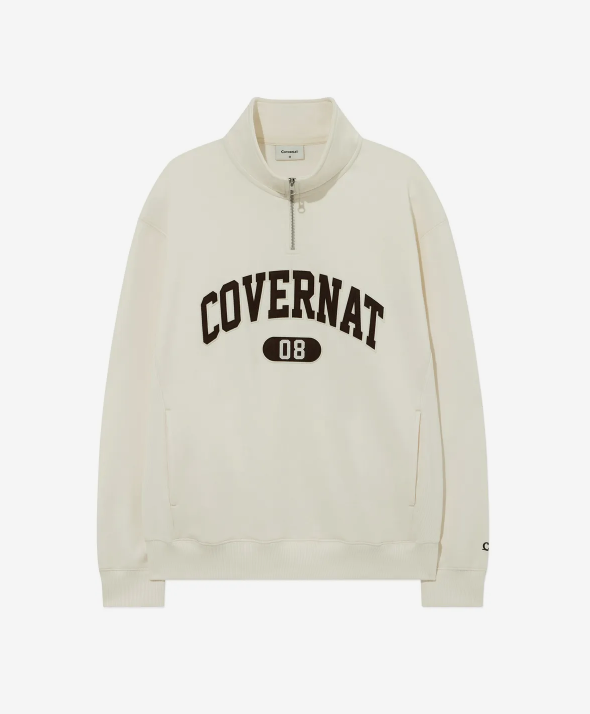 韓國 Covernat Arch Logo Half Zip-up Sweatshirt【CO109】