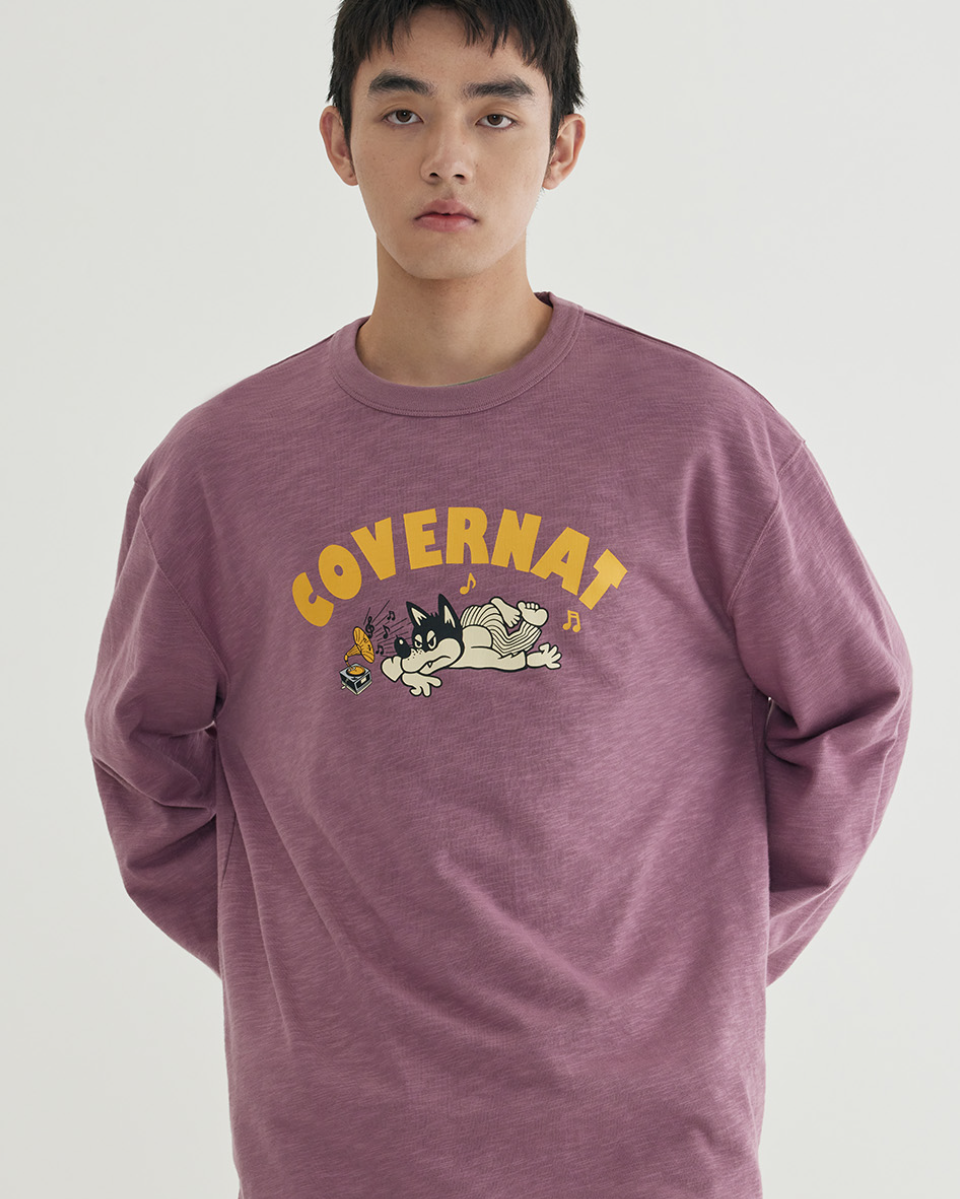韓國 Covernat Slub Vintage Graphic Long Sleeve【CO115】