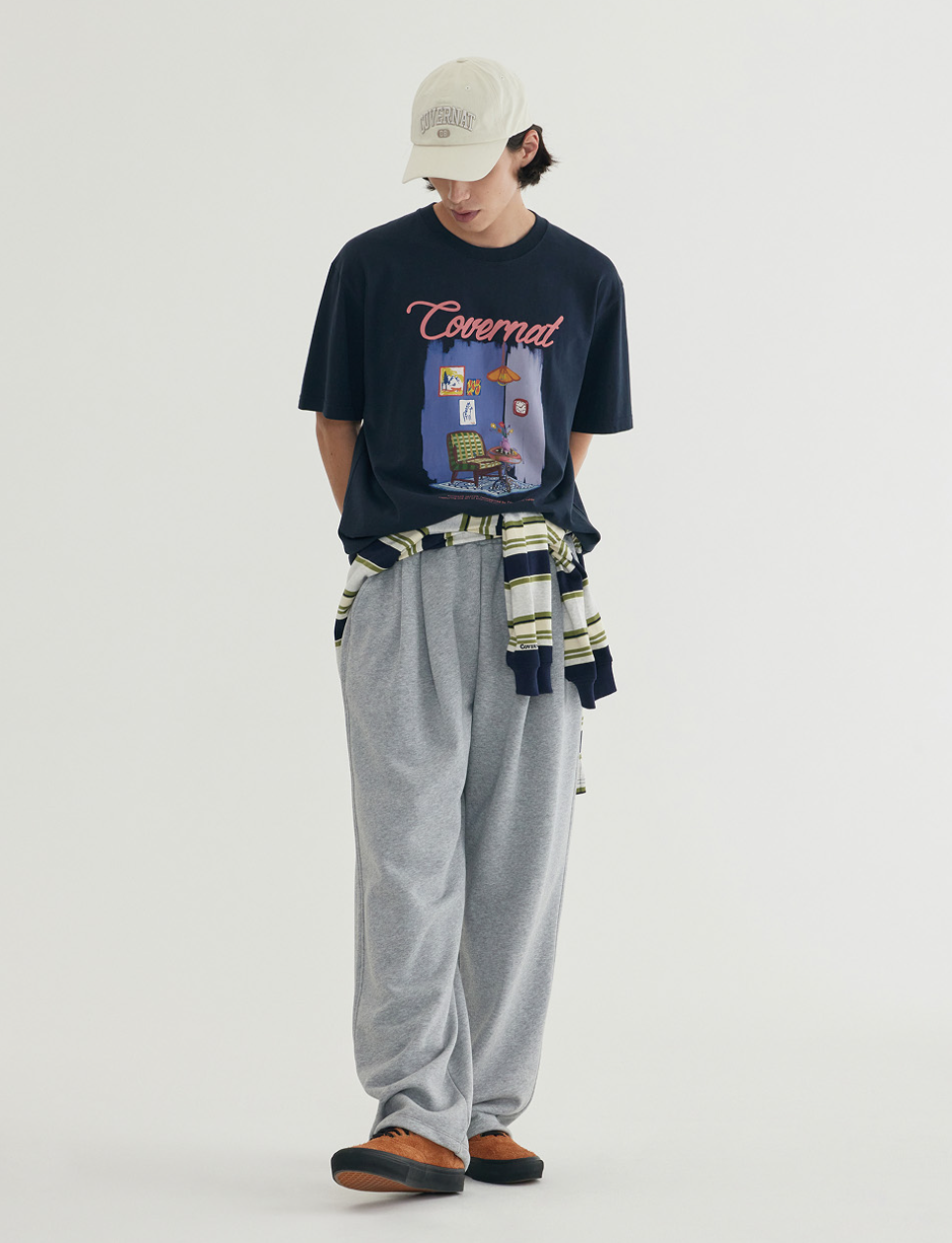 韓國 Covernat C Logo Wide Sweatpants【CO116】