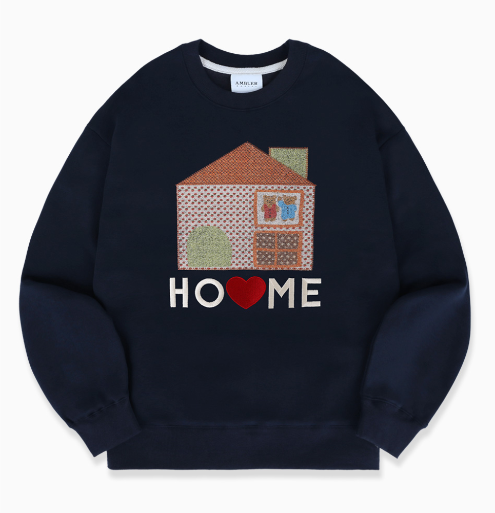韓國 Ambler Sweet Home Applique Embroidery Sweatshirt T-Shirt【AR154】