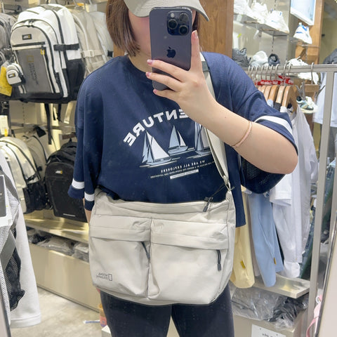 韓國 National Geographic Double Pocket Crossbody Bag【NG495】