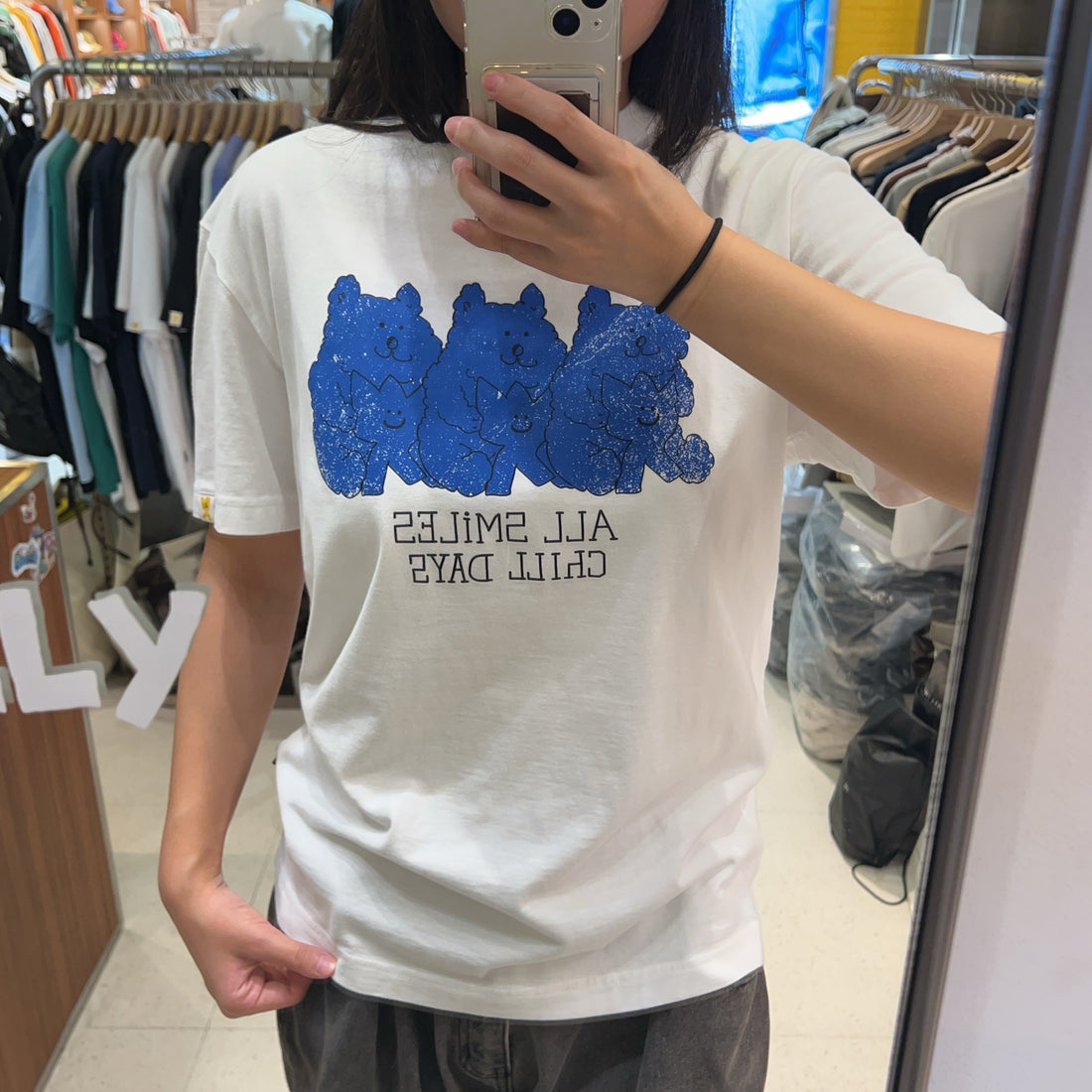 韓國 Wacky Willy Kiki and Bear Print Dyed Short Sleeve T-Shirt【WW002】