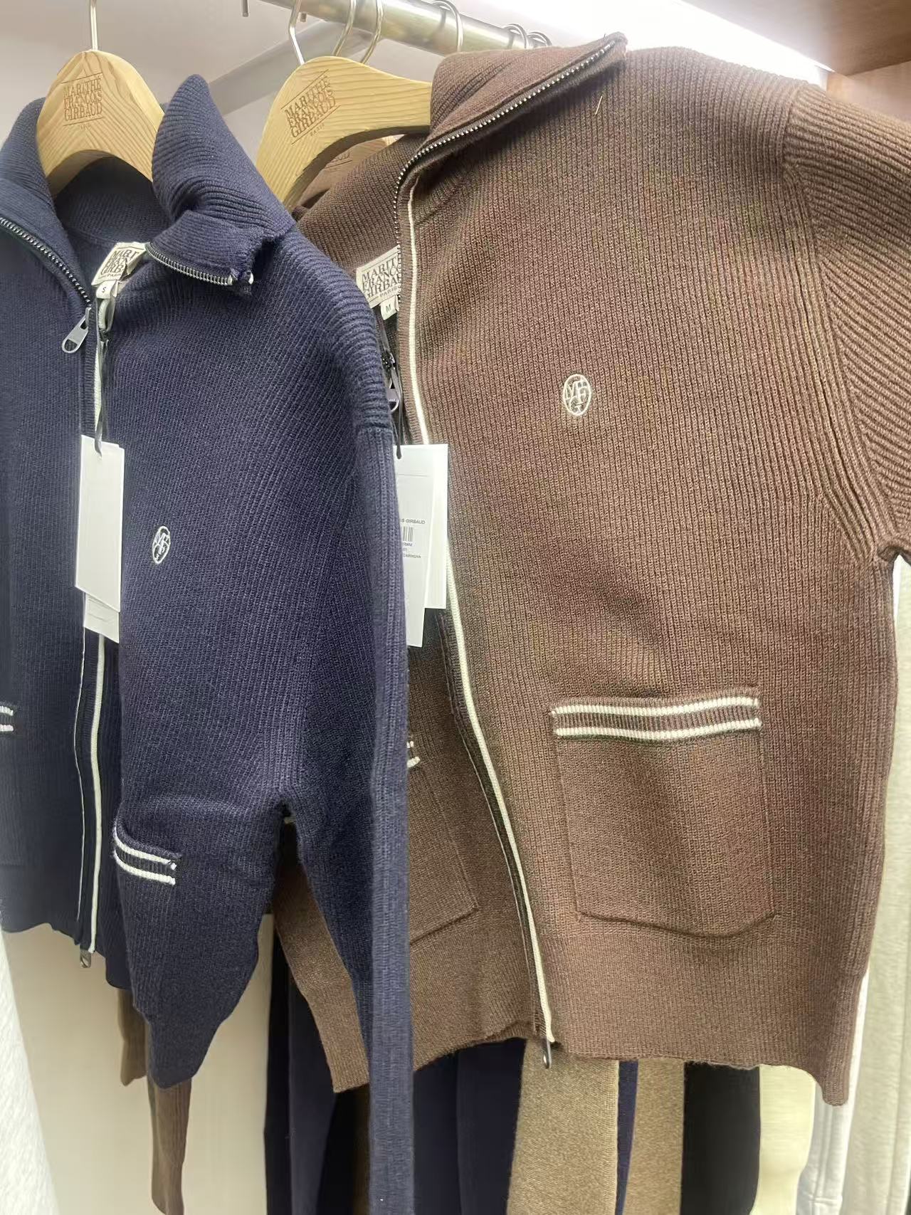 韓國 Marithe Francois Girbaud W Big Collar Zip-Up Cardigan【MF690】
