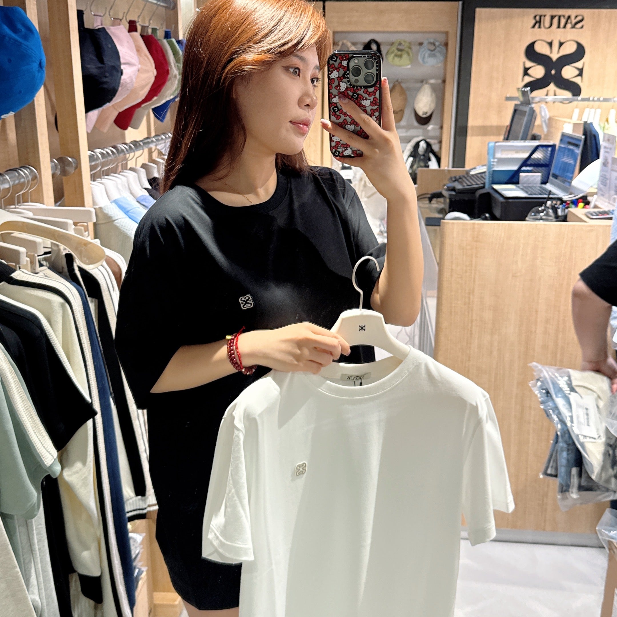 韓國 Satur Small Embroidered Logo Short Sleeve T-Shirts 2Packs【SR119】