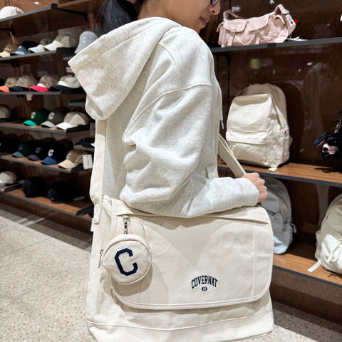韓國 Covernat Canvas Serif Messenger Bag【CO065】 - STT Mall HK 靚太網購