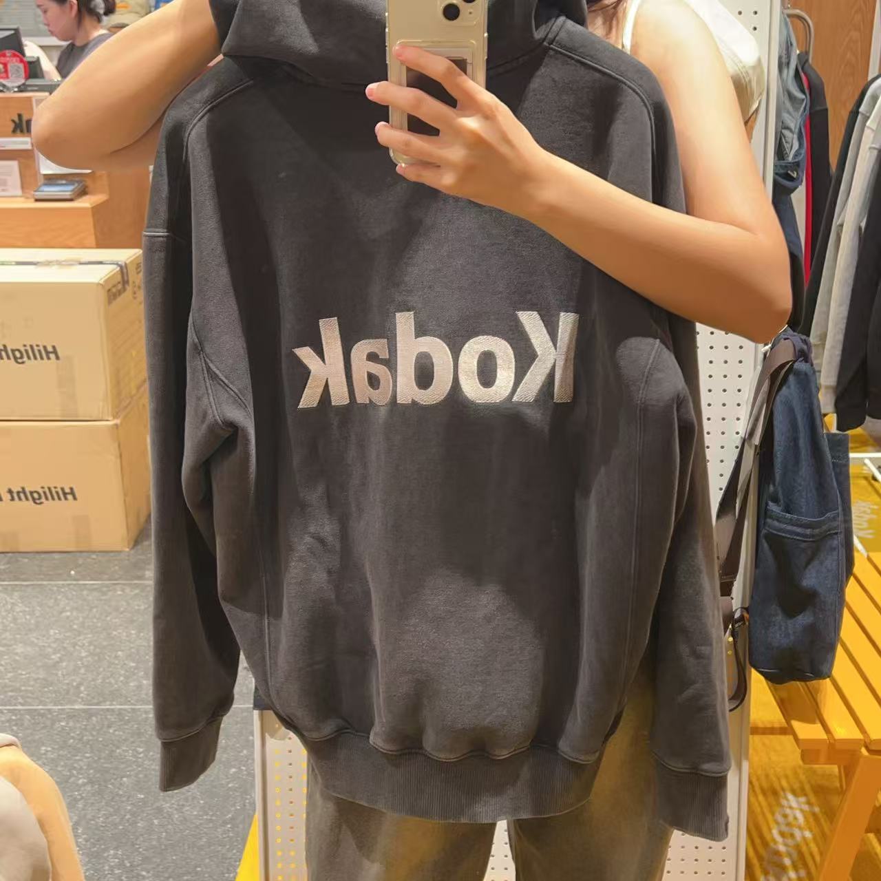 韓國 Kodak Essential Snowwashed Fleece Hooded Zip-Up【KK013】