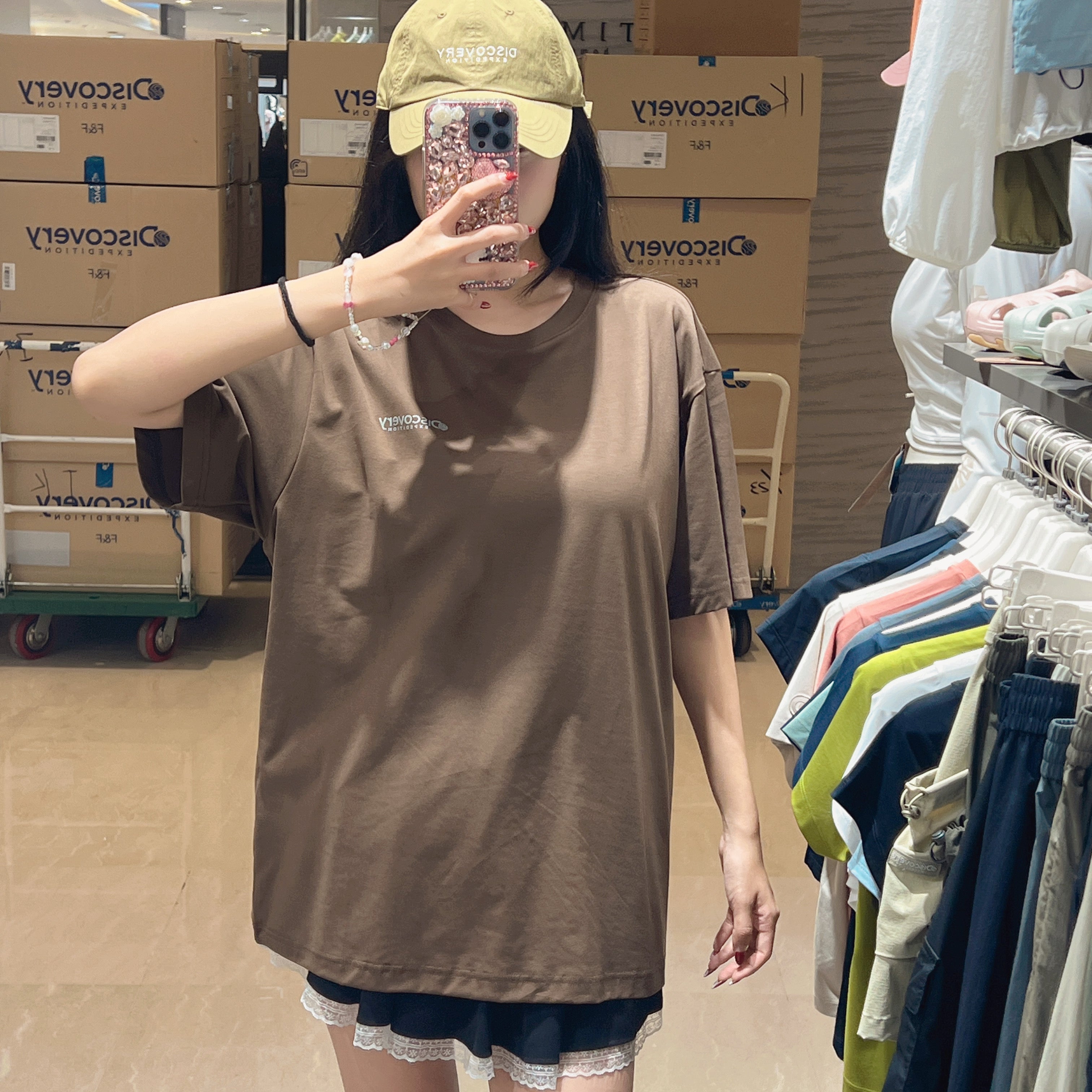 韓國 Discovery Fresh Event Line Graphic Short Sleeve T-Shirt【DY039】