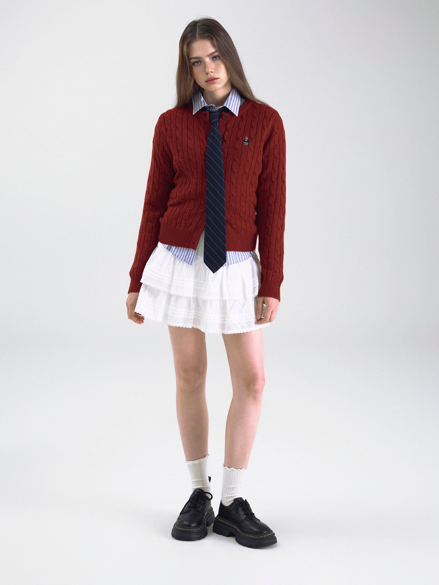 韓國 Who.A.U Steve Cable Cardigan【WA217】