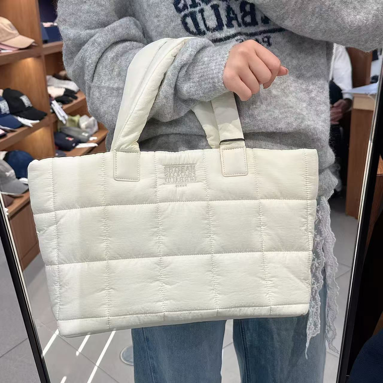 韓國 Marithe Francois Girbaud Classic Logo Padding Tote Bag【MF775】