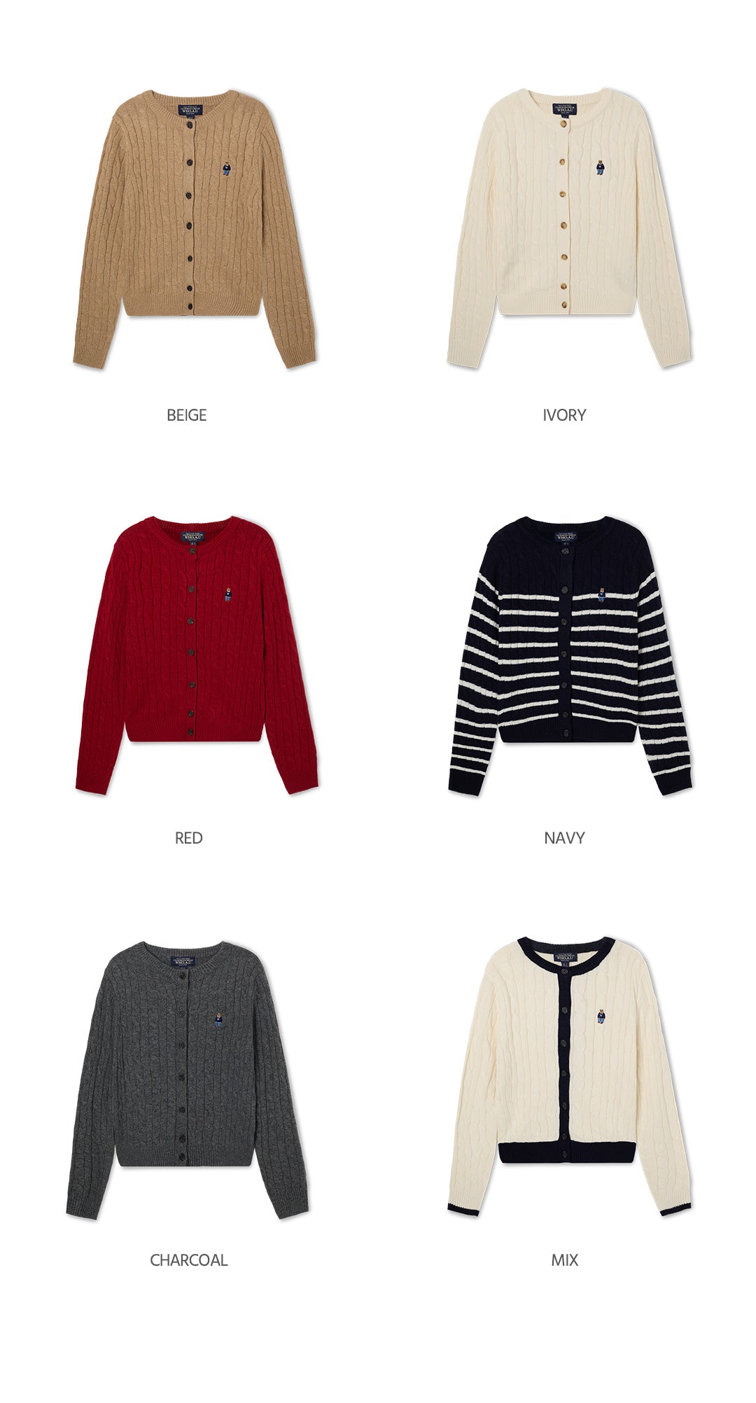 韓國 Who.A.U Steve Cable Cardigan【WA217】