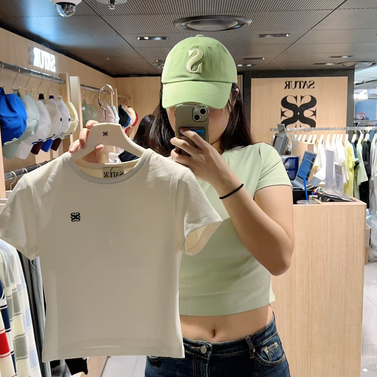 韓國 Satur Classic Crop T-shirt【SR090】