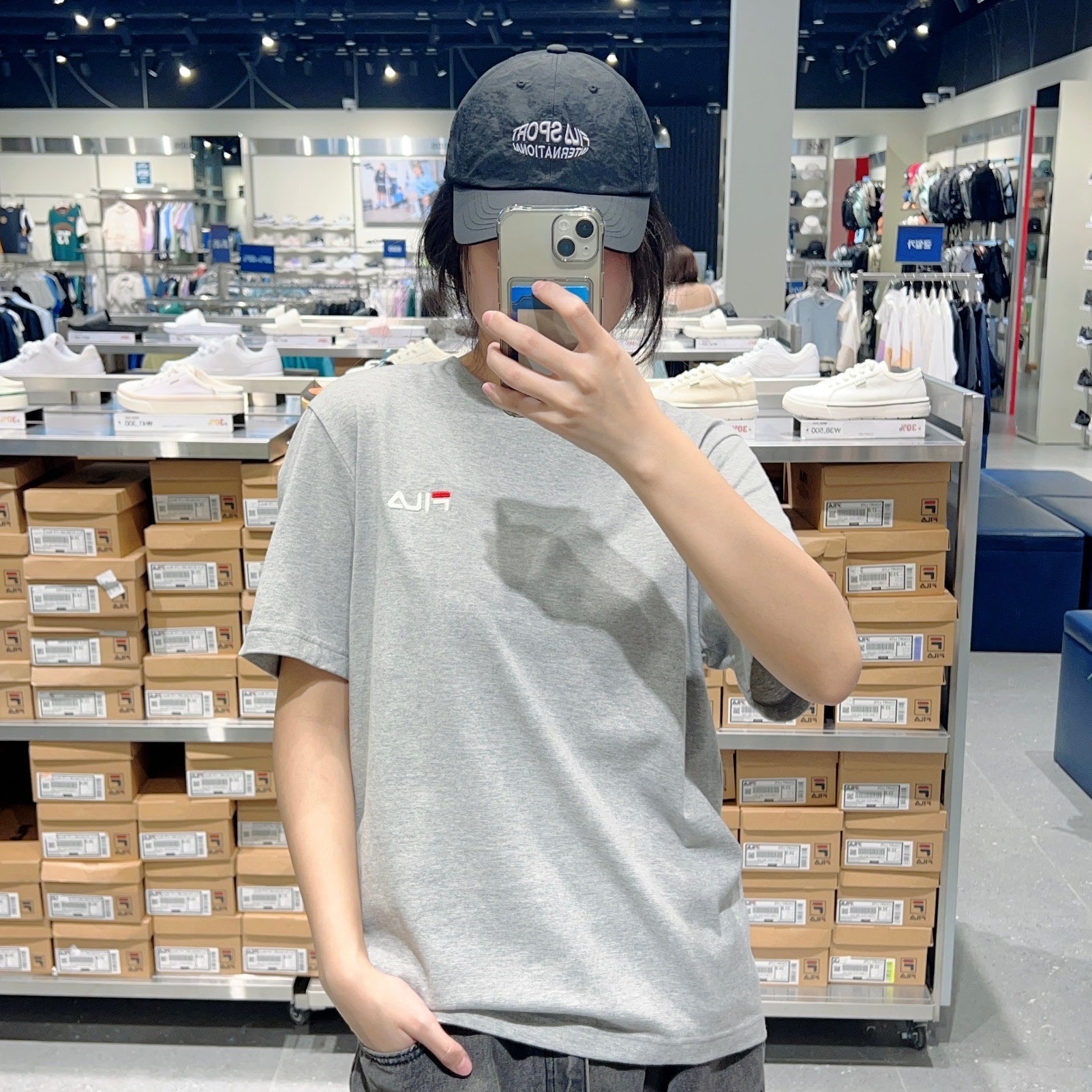 韓國 FILA Unisex Linear Small Logo Short Sleeve T-shirt【FA302】