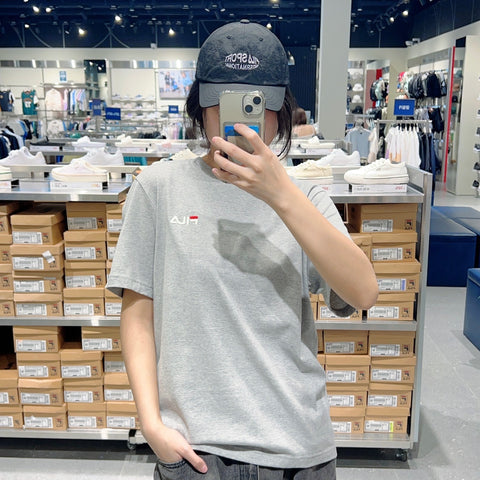 韓國 FILA Unisex Linear Small Logo Short Sleeve T-shirt【FA302】