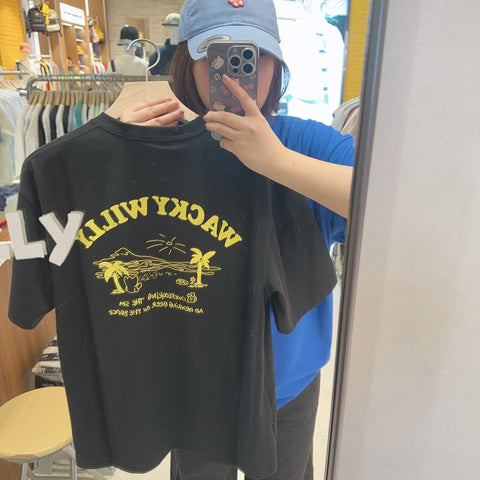 韓國 Wacky Willy Seaside Scenery Crew Neck T-Shirt【WW211】