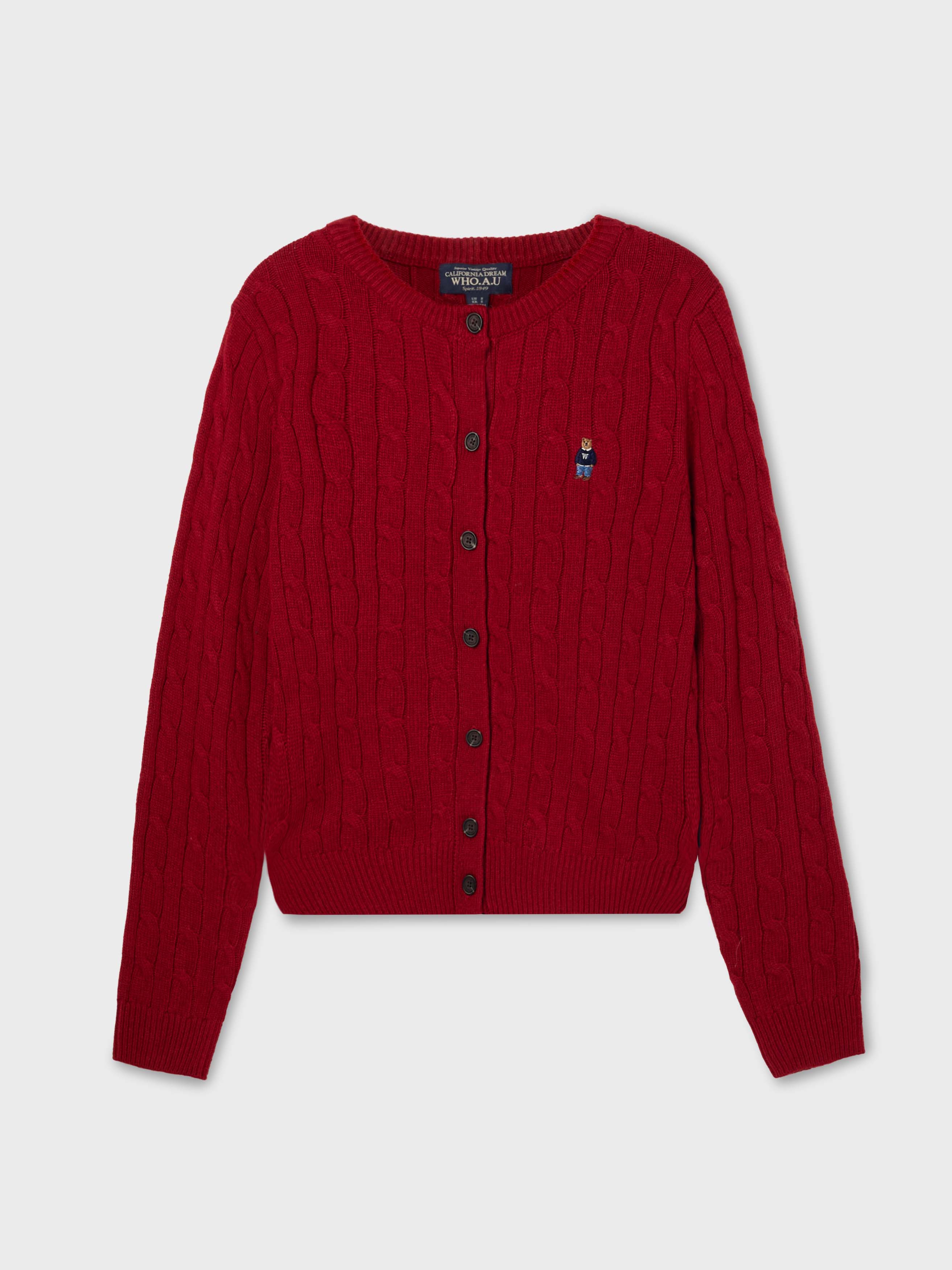 韓國 Who.A.U Steve Cable Cardigan【WA217】