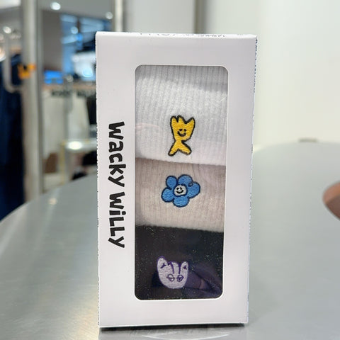 韓國 Wacky Willy Character socks 3PACK【WW178】