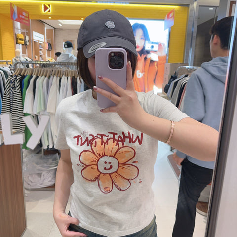 韓國 Wacky Willy Women'S Big Flory Short Sleeve T-Shirt【WW155】