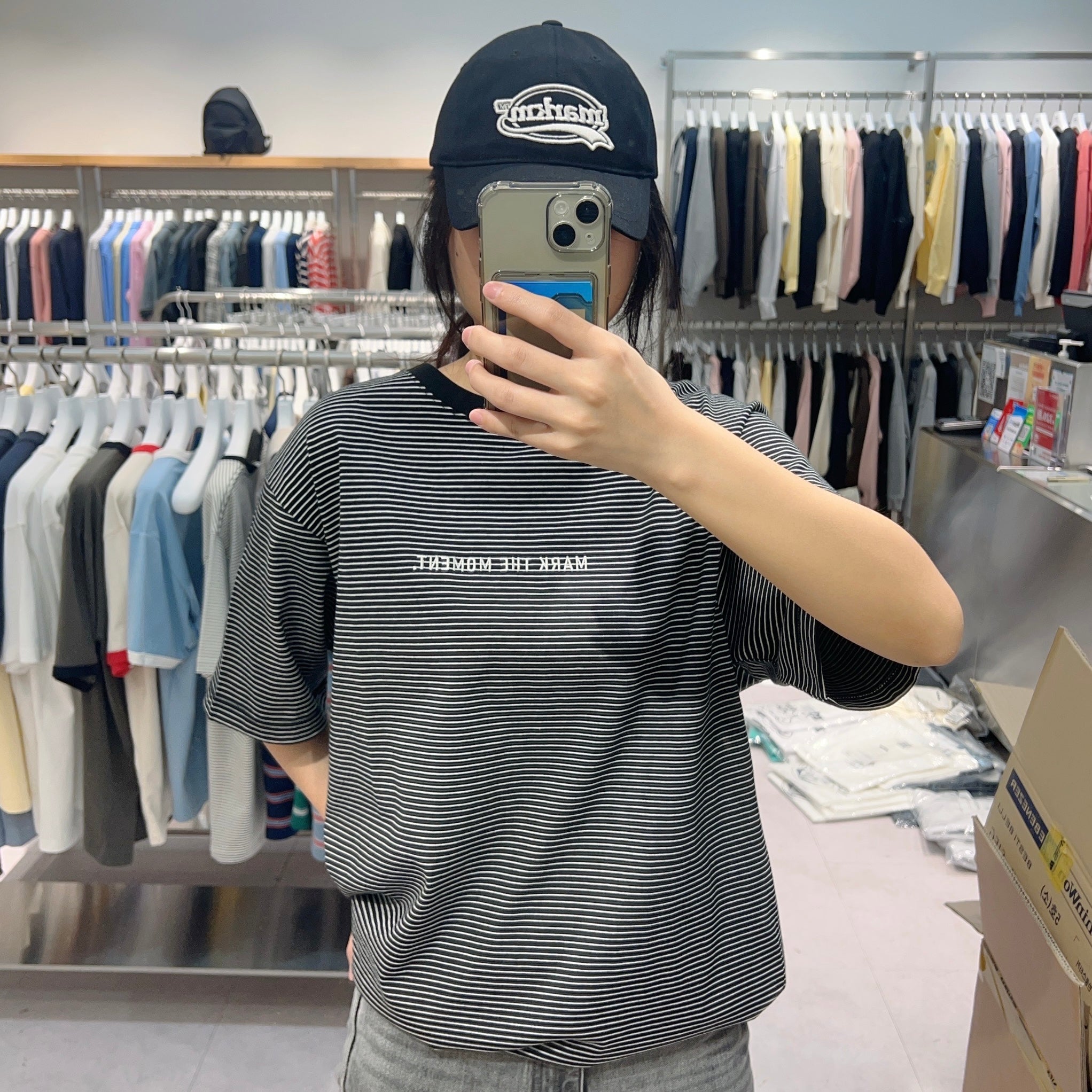 韓國 Markm MONO STRIPE T-SHIRT【MA136】