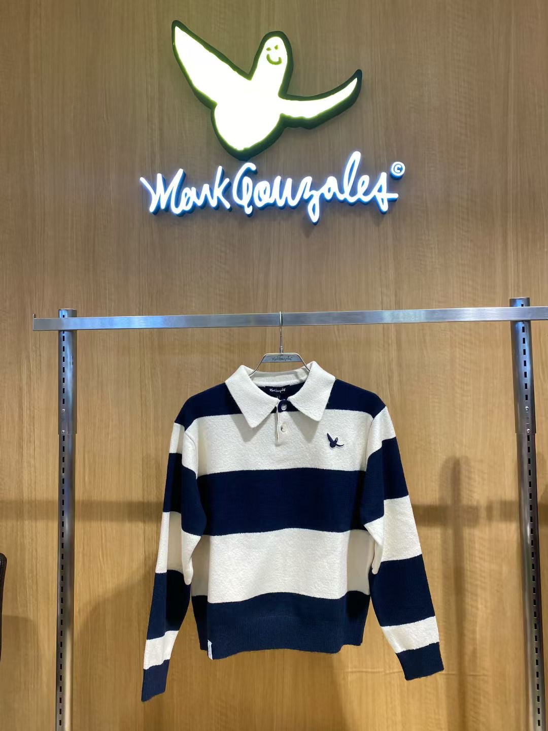 韓國 Mark Gonzales Angel Wappen Stripe Polo Knit【MG120】