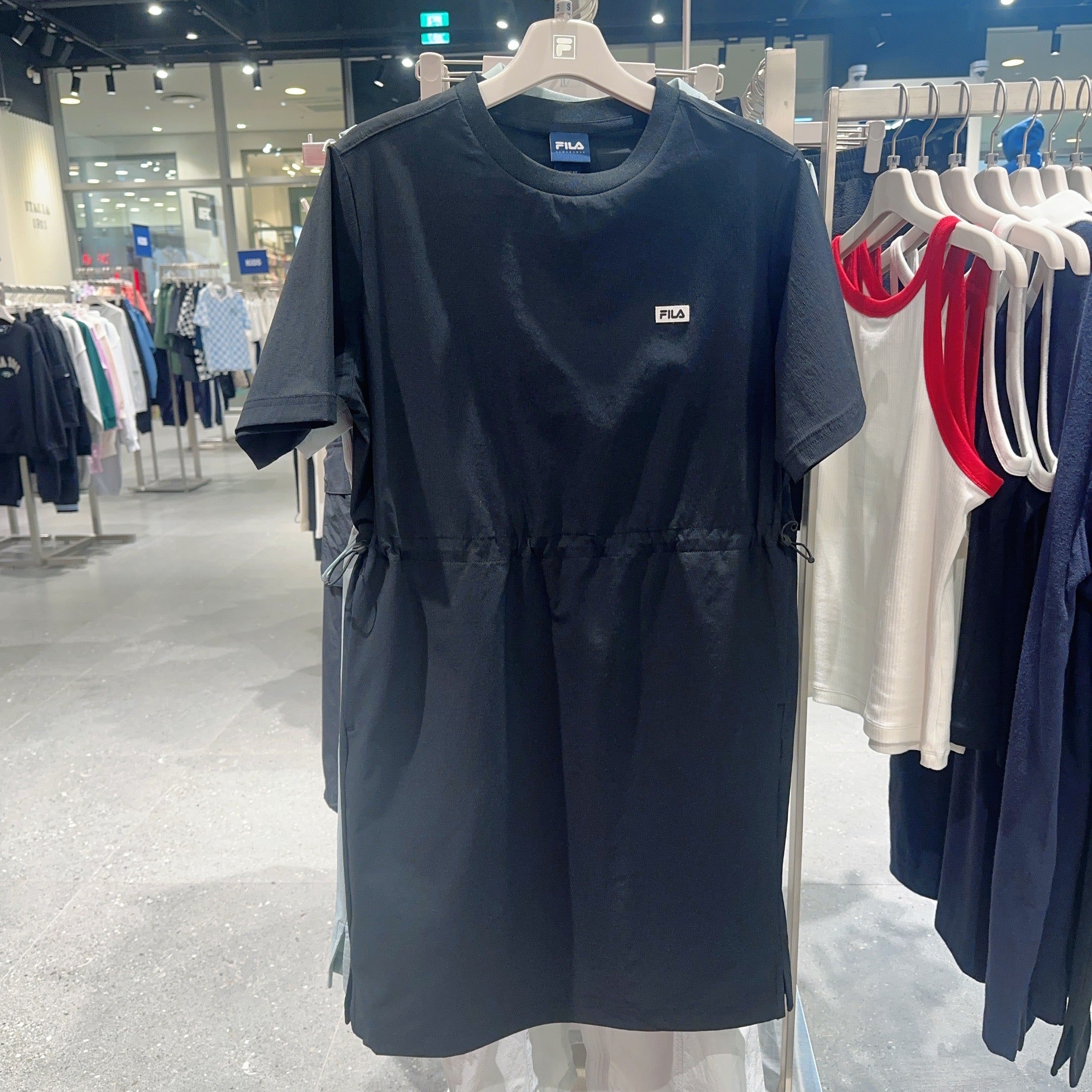 韓國 FILA Seersucker Waist String Dress【FA331】