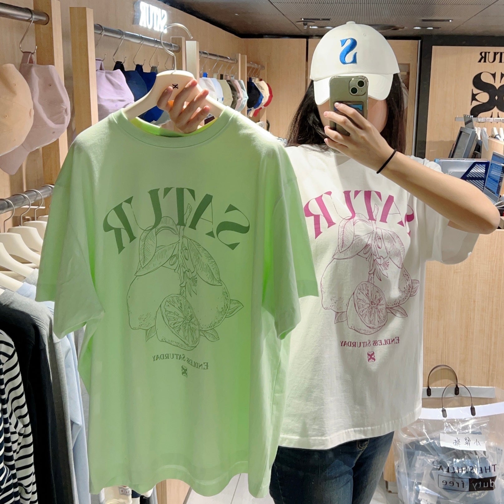 韓國 Satur Capri Citron Drawing Summer Graphic T-Shirt【SR098】