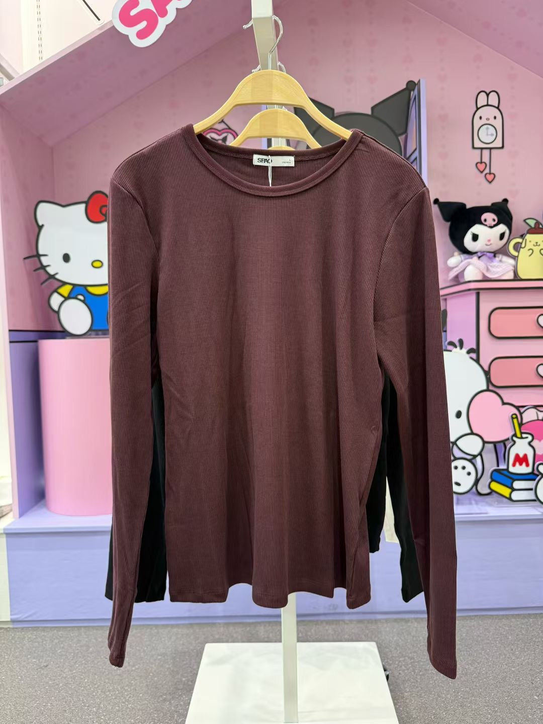 韓國 SPAO Round Neck Long Sleeve T-Shirt【SP205】