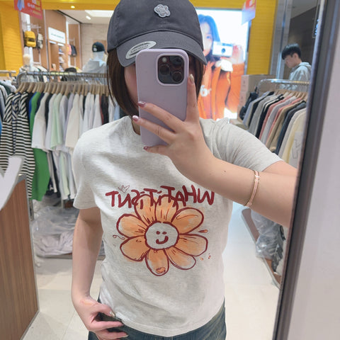 韓國 Wacky Willy Women'S Big Flory Short Sleeve T-Shirt【WW155】