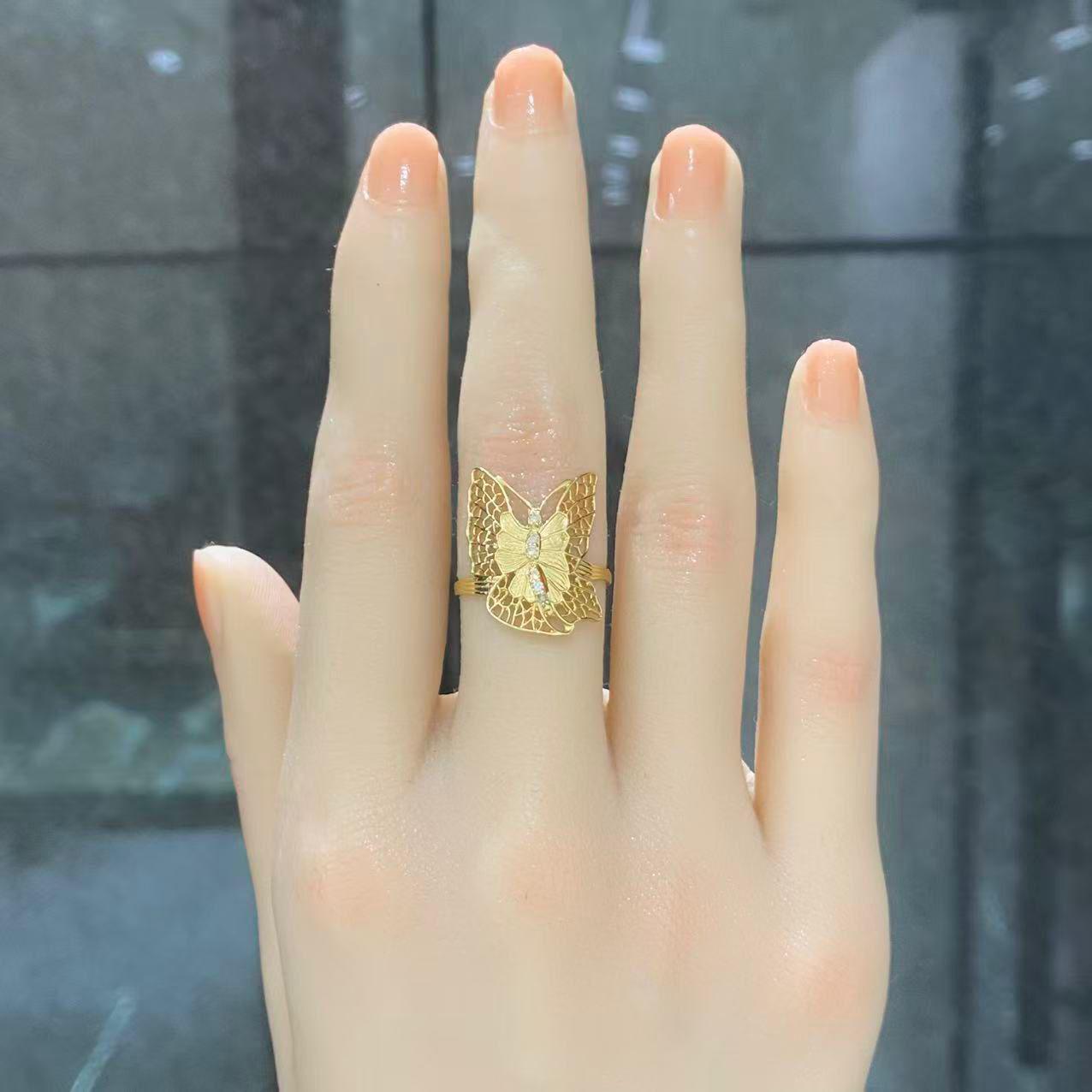 珠寶展 蝴蝶鑽石金戒指【JG102】