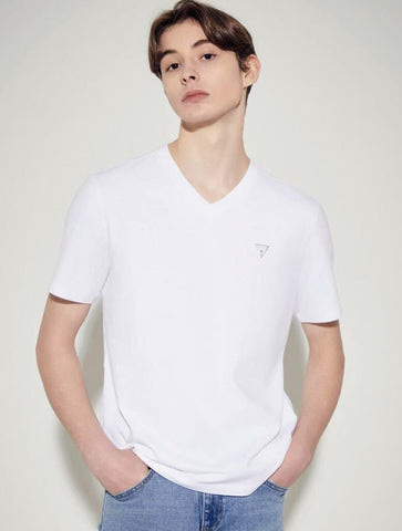 韓國 Guess Men's Mini Triangle V-Neck Short Sleeve T-Shirt【GU024】
