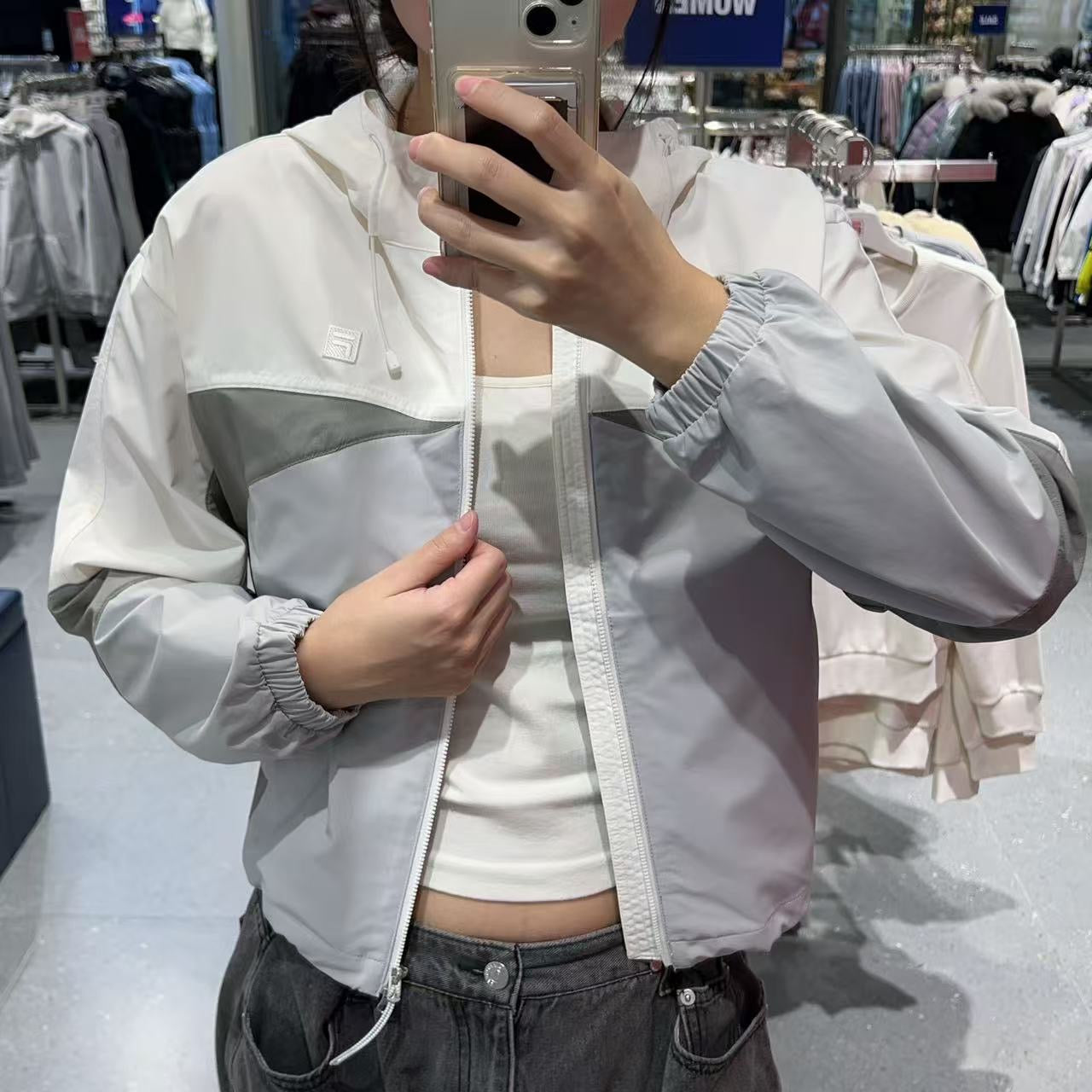 韓國 FILA Color Block Hooded Windbreaker【FA051】