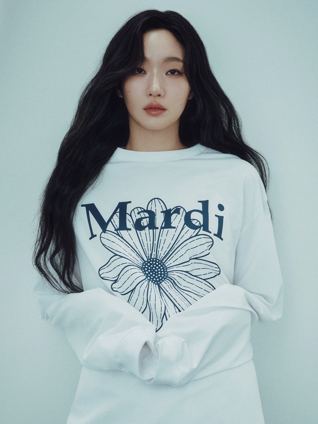 韓國 Mardi Mercredi UNISEX TSHIRT LONG SLEEVE FLOWERMARDI【MM036】