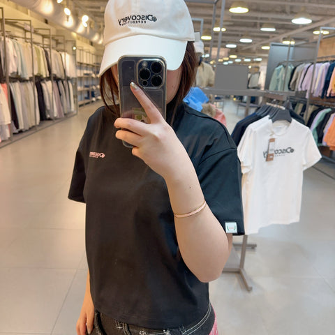 【現貨】韓國 Discovery Women's Back Graphic Crop Short Sleeve T-shirts【DY113】 - Image
