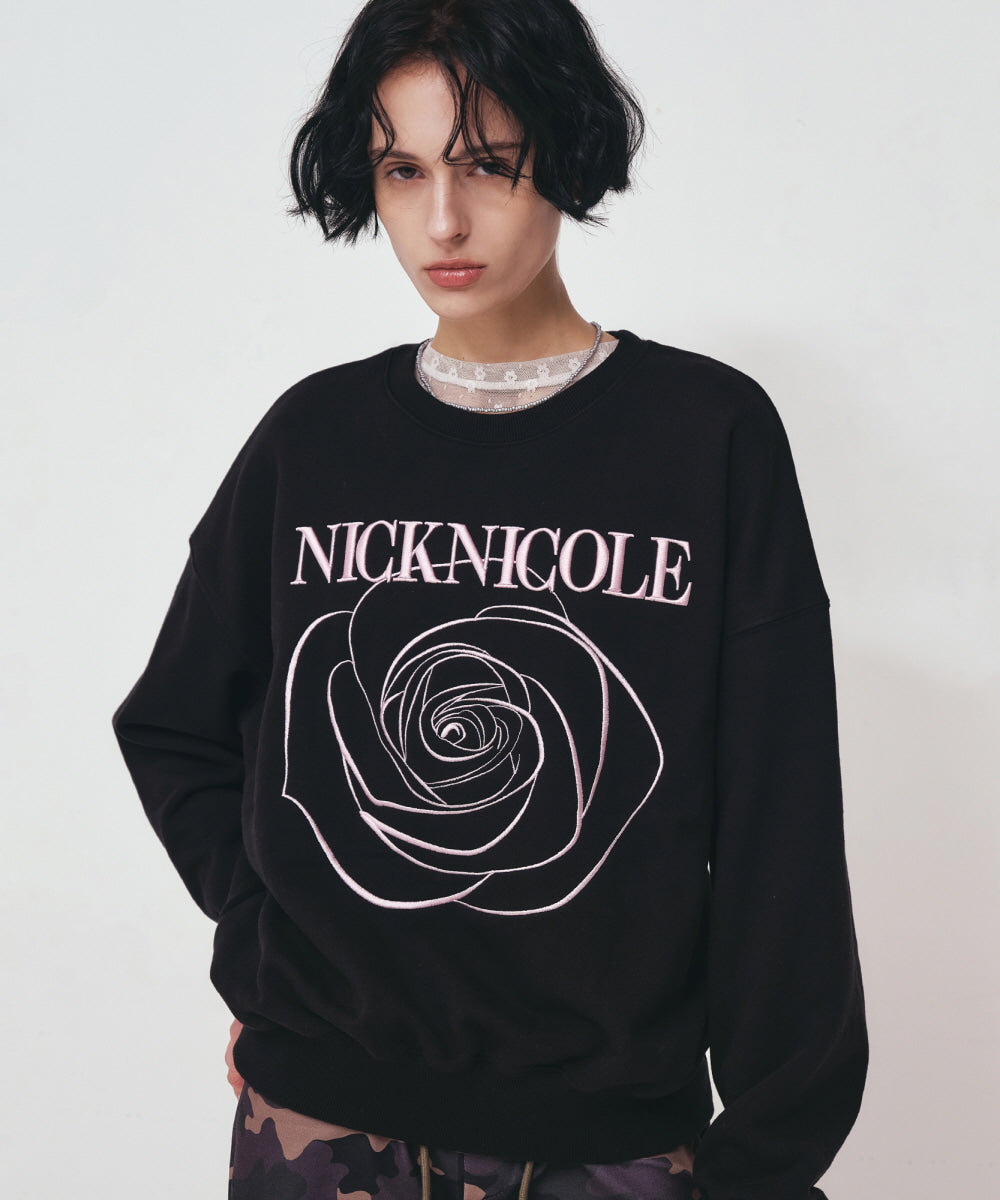 韓國 Nick Nicole Volume Nicloe Rose Sweatshirt【NK008】
