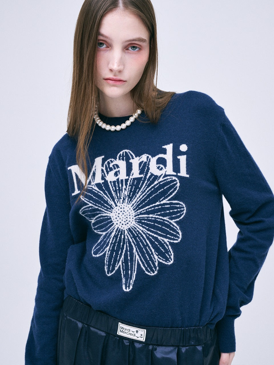韓國 Mardi Mercredi Cashmere Crew Neck Flowermardi【MM220】