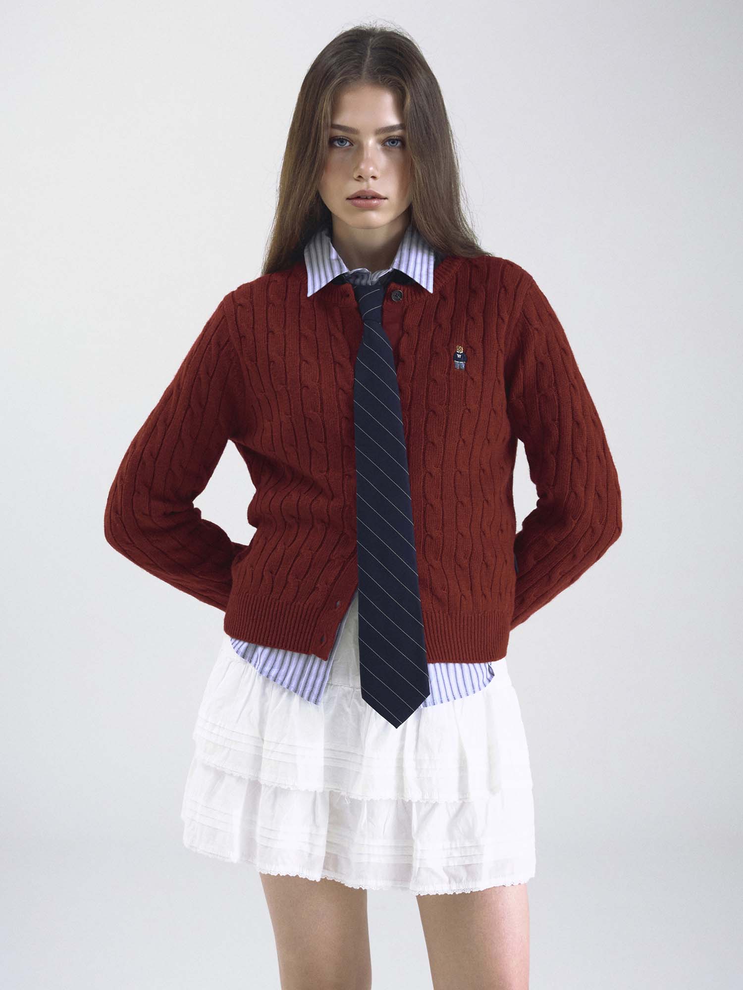 韓國 Who.A.U Steve Cable Cardigan【WA217】