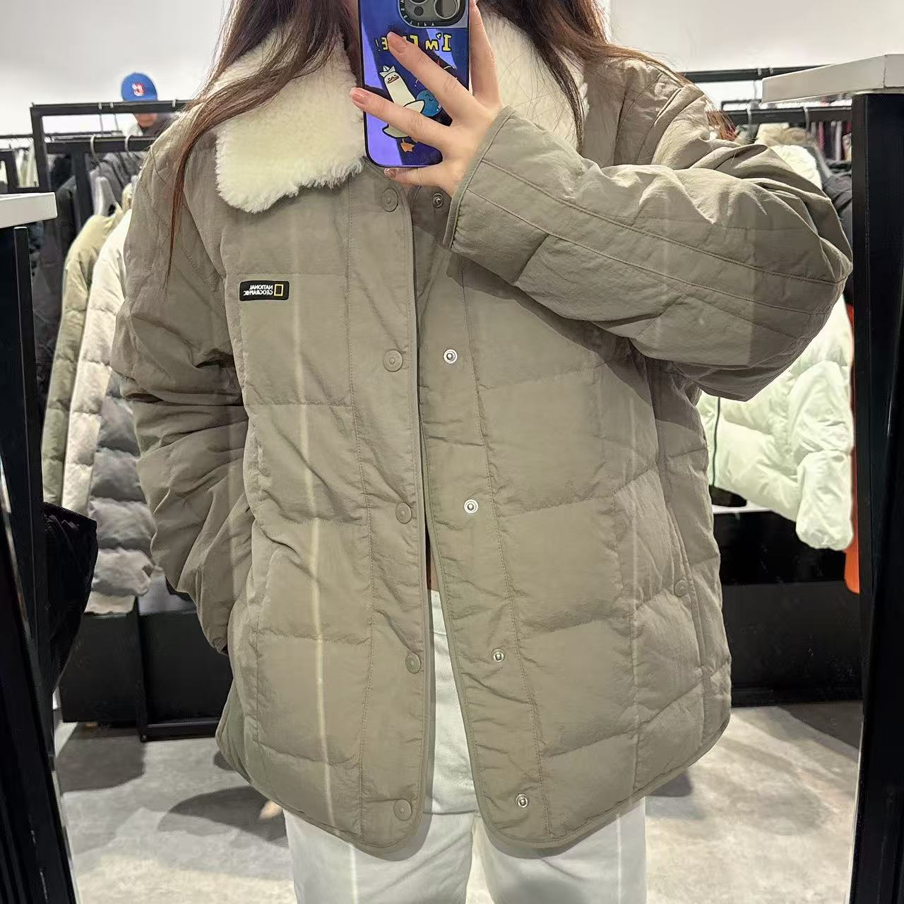 韓國 National Geographic Collar Buckle Neck Down Jumper (鵝絨)【NG100】