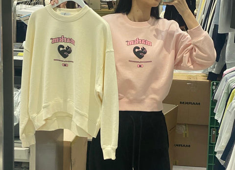 韓國 Markm HEART CAT SWEATSHIRT【MA063】 - Image