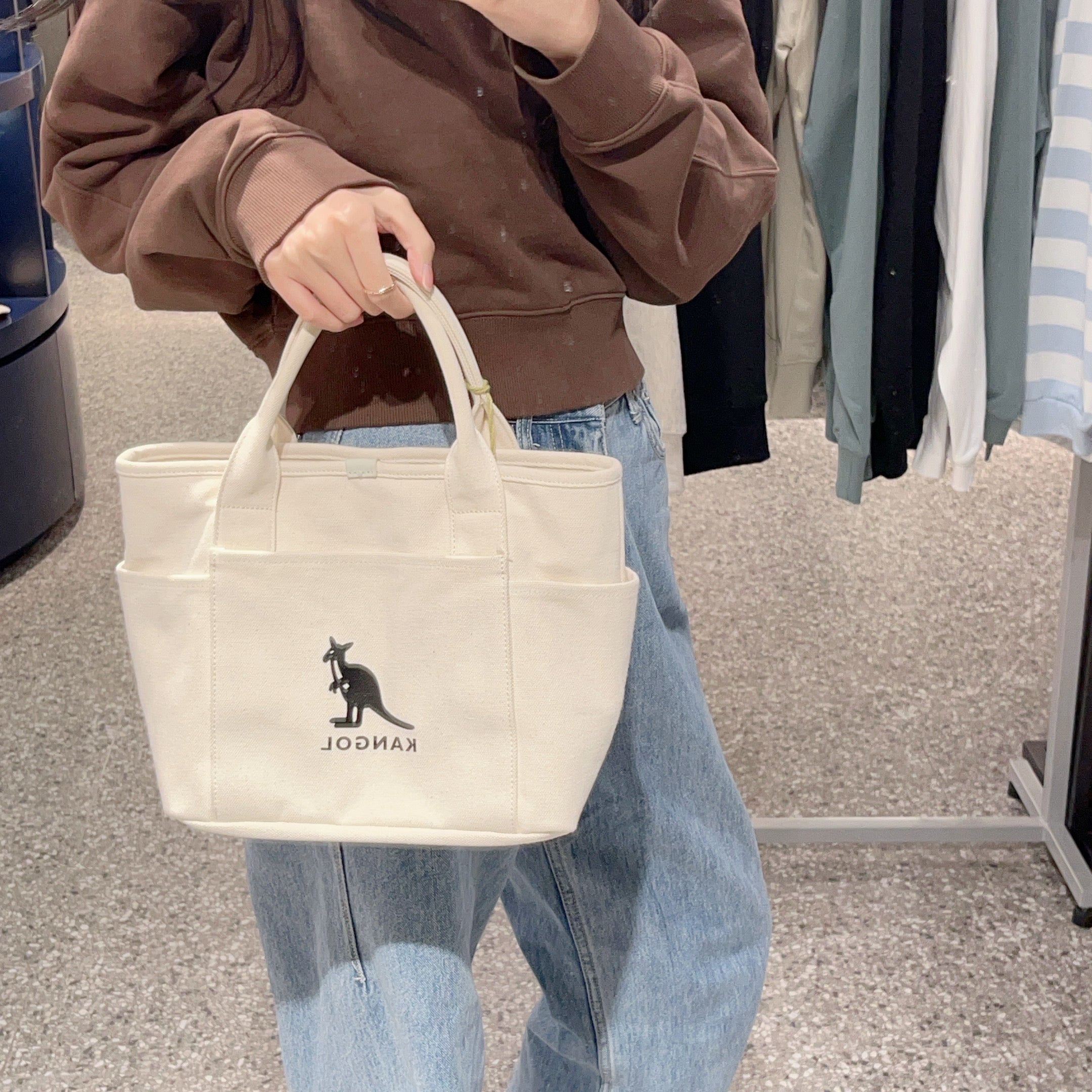 韓國 KANGOL New Cancas Tote Bag Picnic【KL033】