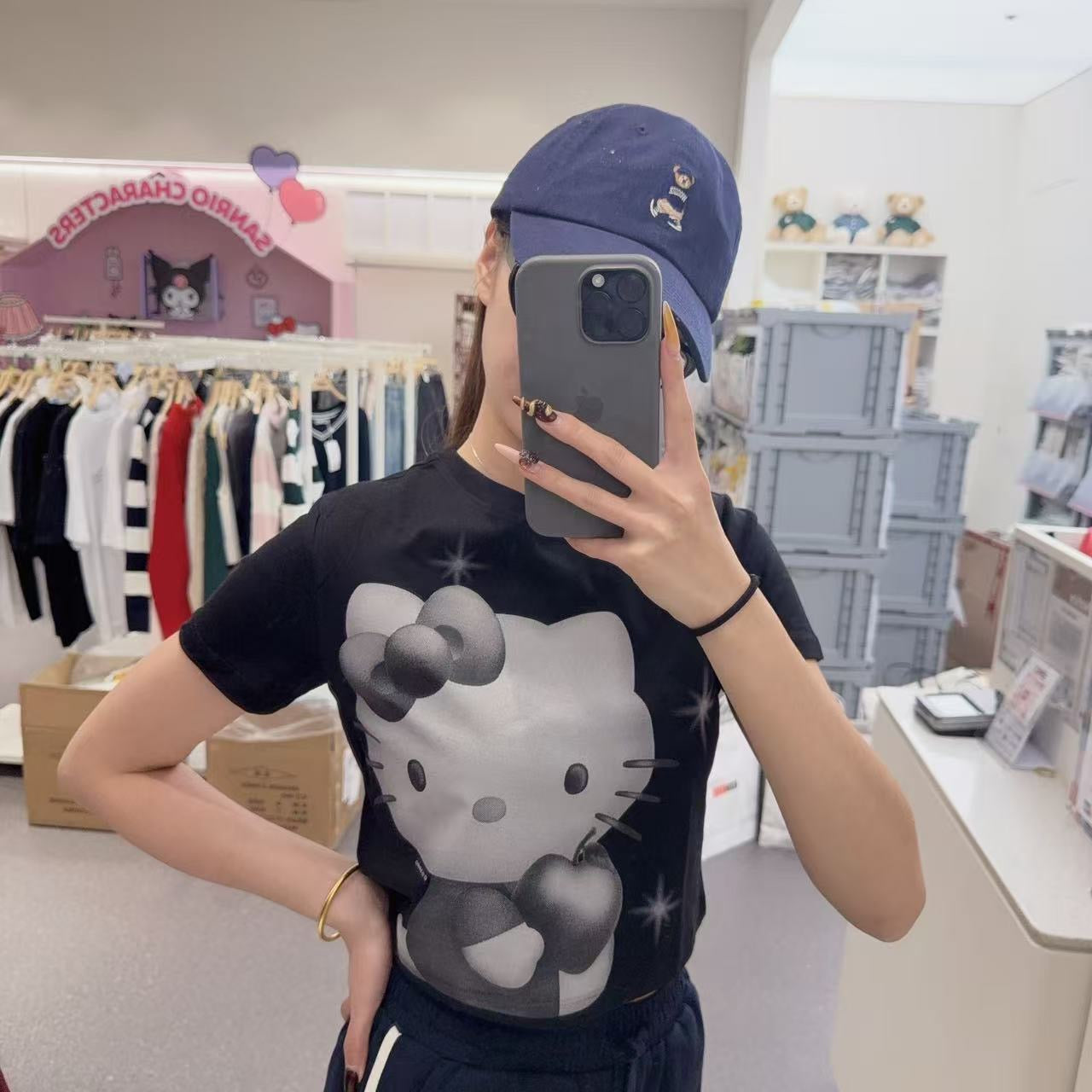 韓國 SPAO Hello Kitty Crop T-shirt【SP086】