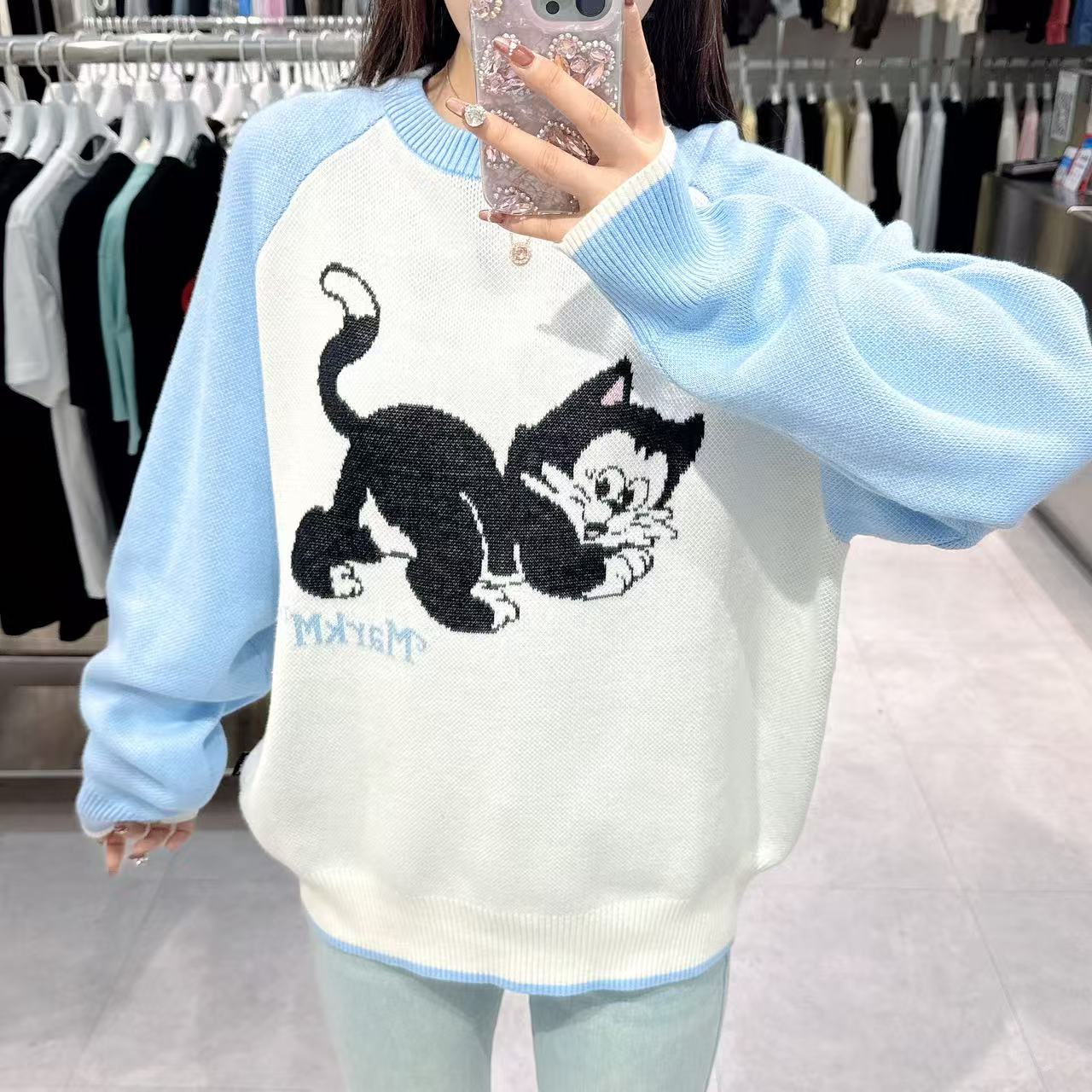 韓國 Markm KITTEN RAGLAN CREWNECK KNIT【MA081】