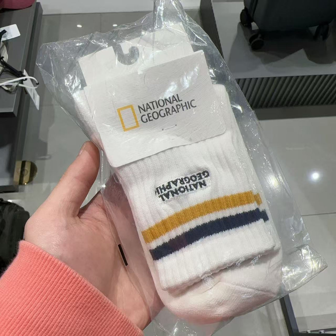 韓國 National Geographic Striped Quarter Socks (1 Pair)【NG040】