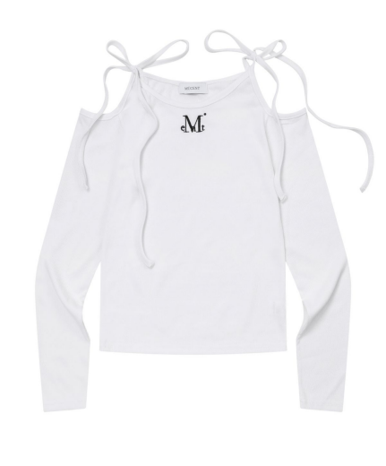 韓國 Mucent Neki Ribbon Off Shoulder T【MU180】